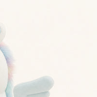 peluche licorne ailee bleue 25 cm vue de dos