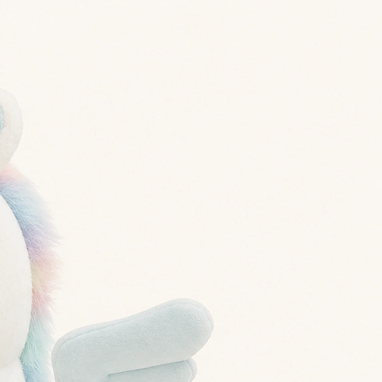peluche licorne ailee bleue 25 cm vue de dos