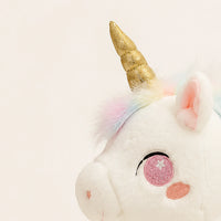 peluche licorne ailee rose 25 cm - face