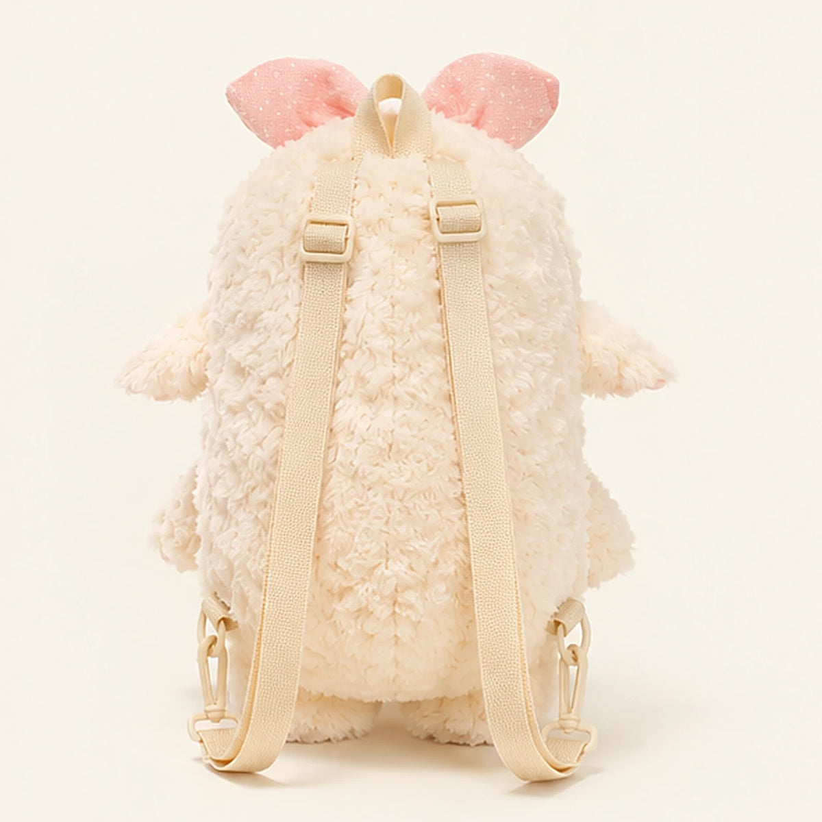 sac a dos peluche mouton blanc dos