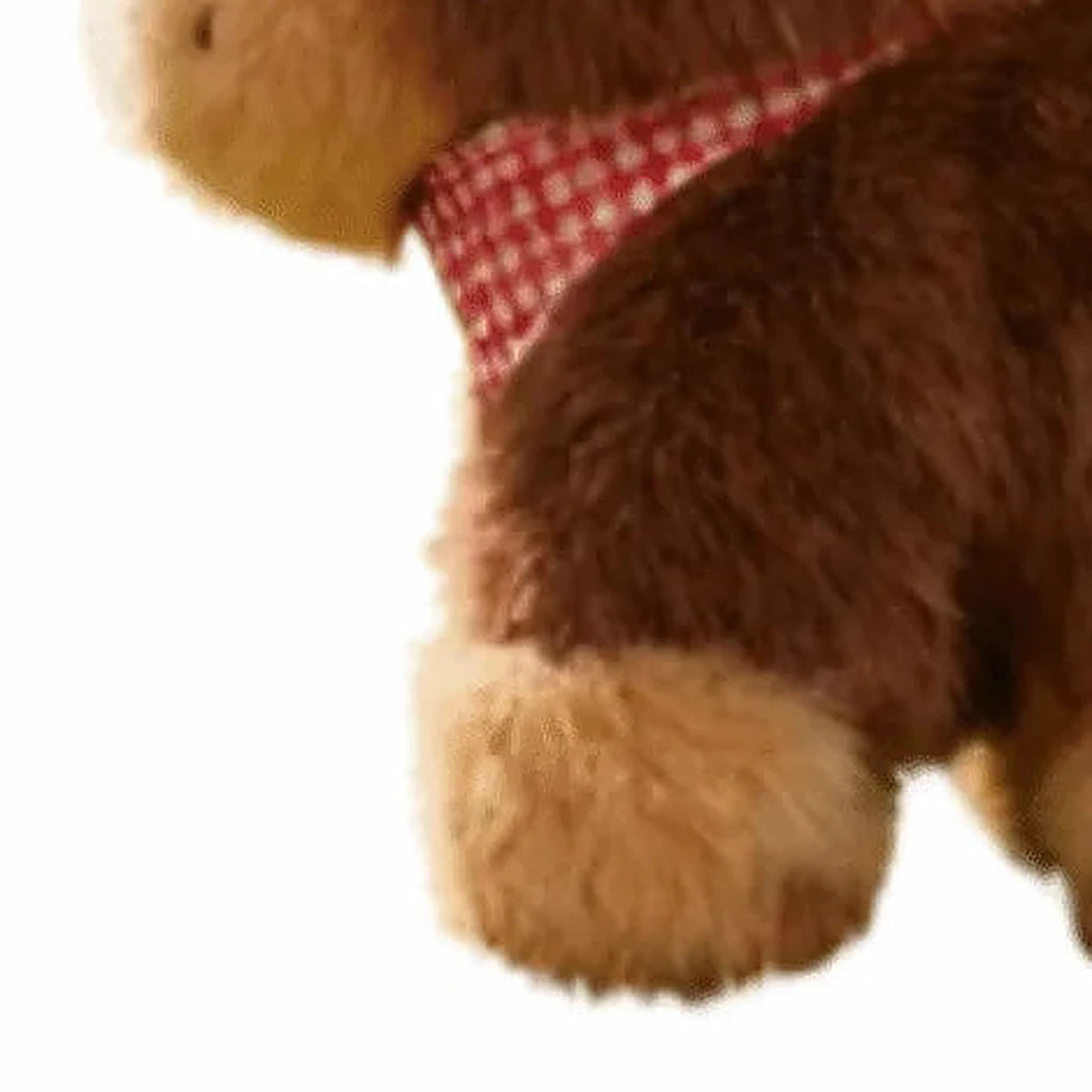 peluche cheval brun fonce detail