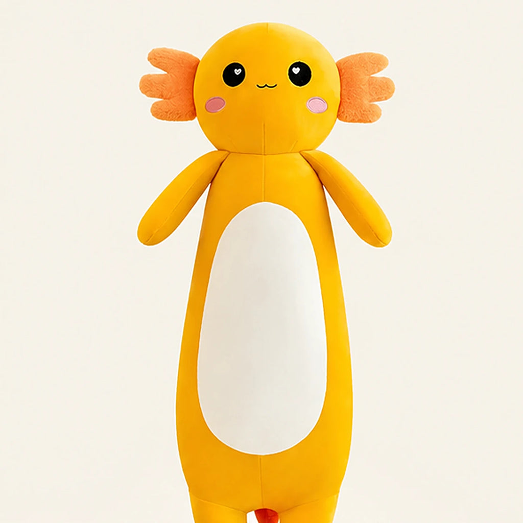 Peluche axolotl orange 85 cm vue de face
