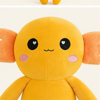Peluche axolotl orange 85 cm gros plan texture