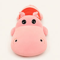 Peluche hippopotame rose 150 cm vue de face