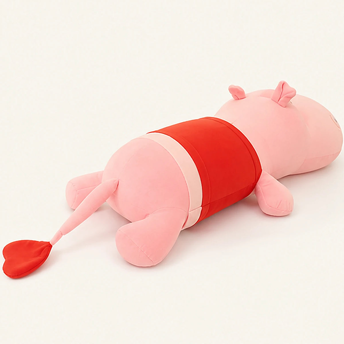 Peluche hippopotame rose 150 cm vue de dos