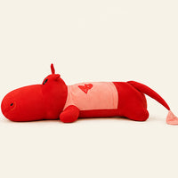 Peluche hippopotame rouge rose 120 cm vue de dos