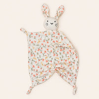 doudou lapin fleurs roses vue de face