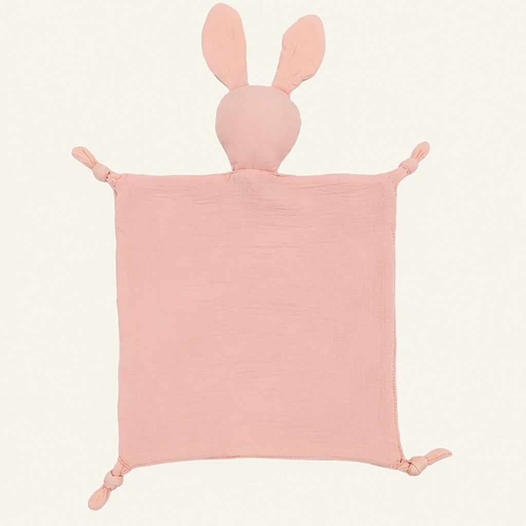 doudou plat bebe mousseline coton rose vue de dos