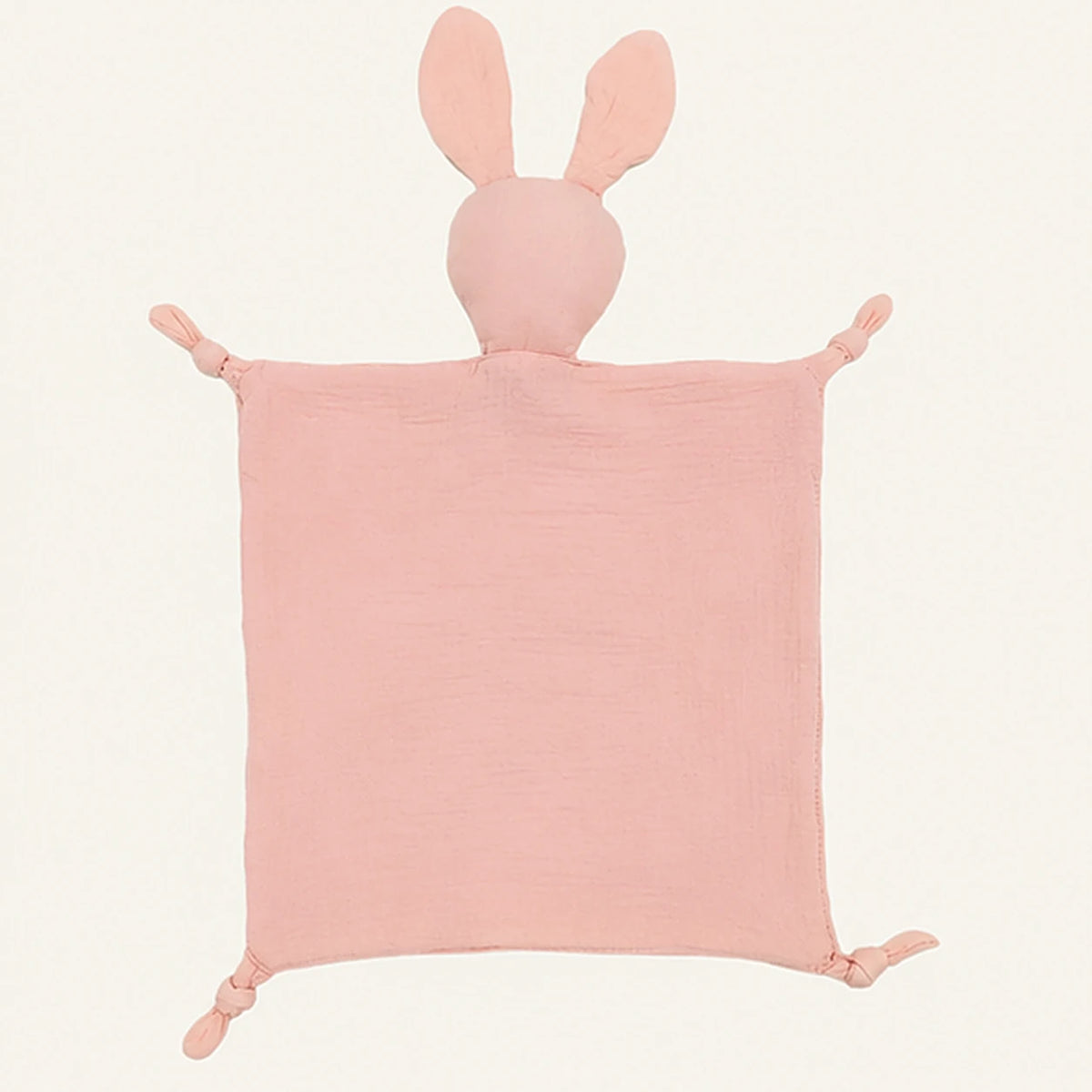 doudou plat bebe mousseline coton rose vue de dos