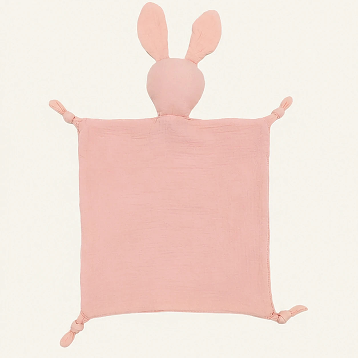 doudou plat bebe mousseline coton rose vue de dos