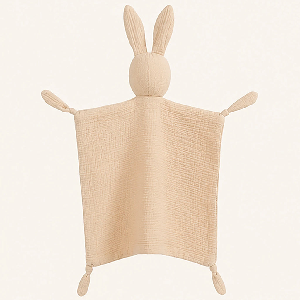 doudou plat bebe mousseline coton kaki - vue de dos
