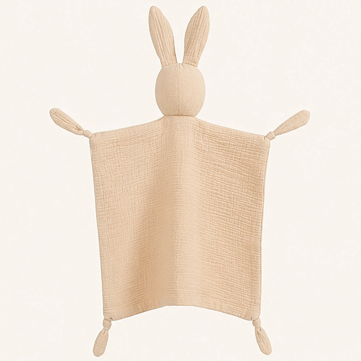 doudou plat bebe mousseline coton kaki - vue de dos