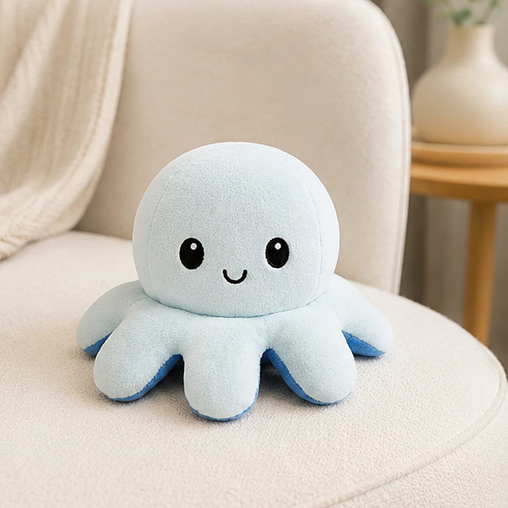 Peluche poulpe reversible en situation