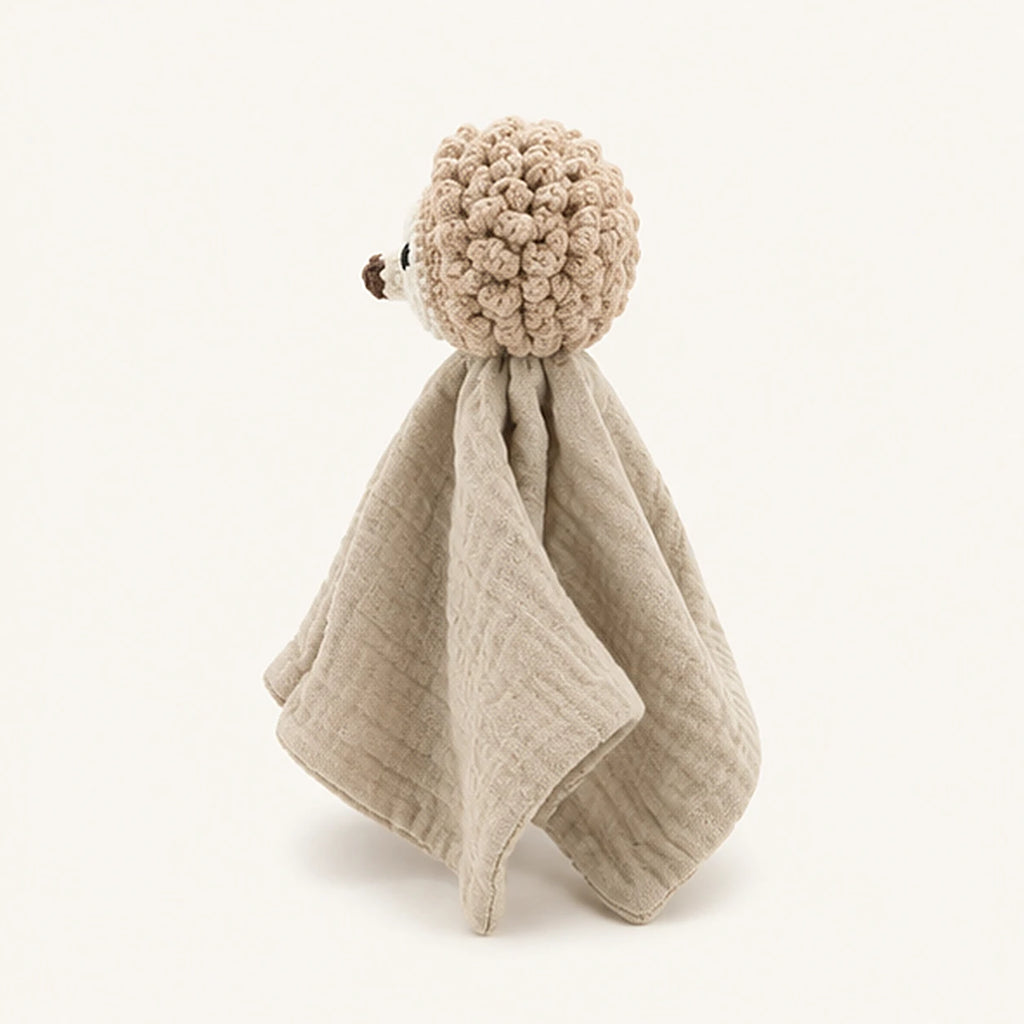 Doudou plat bebe tete animal vue de dos