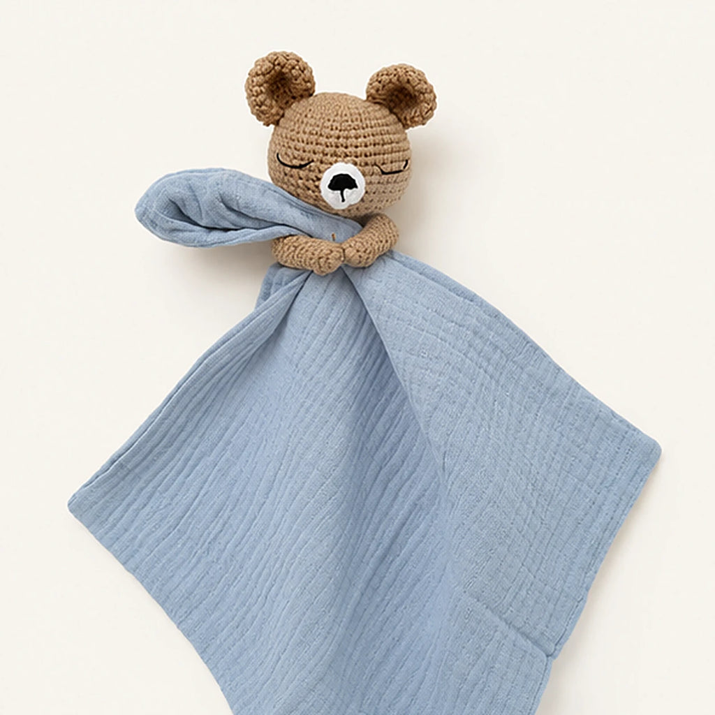Doudou plat bebe tete animal vue de face
