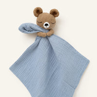 Doudou plat bebe tete animal vue de face