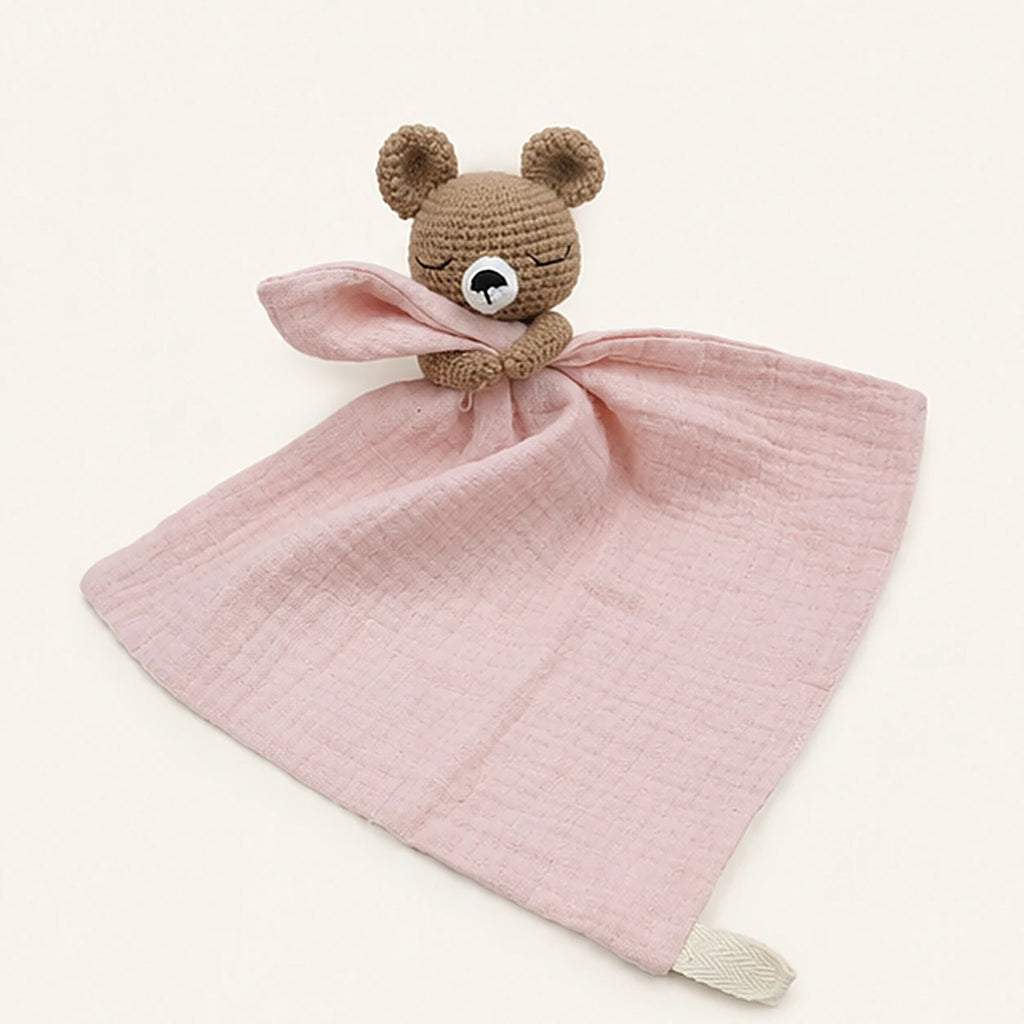 Doudou plat bebe tete animal vue de face