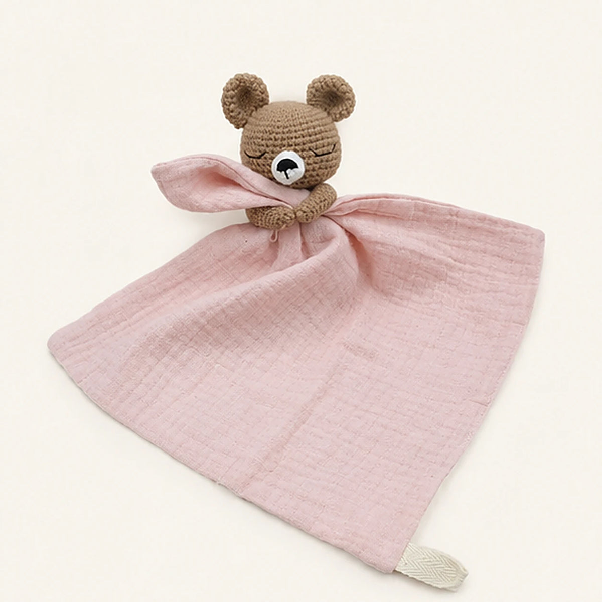 Doudou plat bebe tete animal vue de face