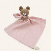 Doudou plat bebe tete animal vue de face