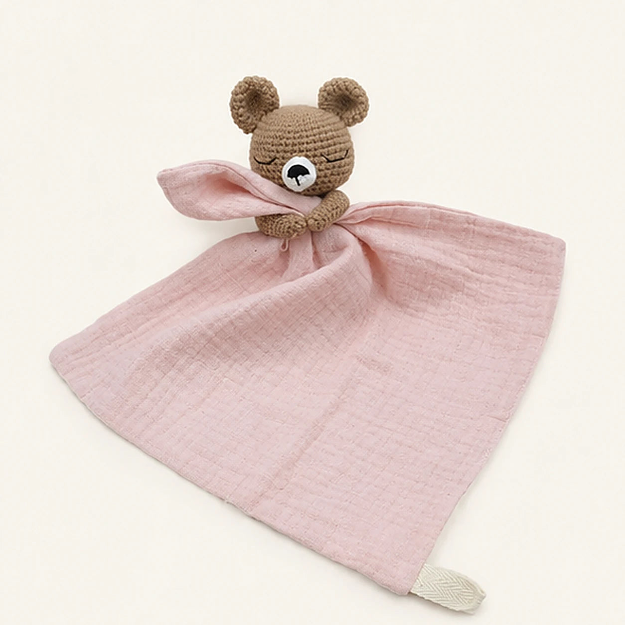 Doudou plat bebe tete animal vue de face