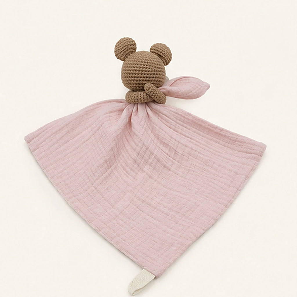 Doudou plat bebe tete animal vue de dos