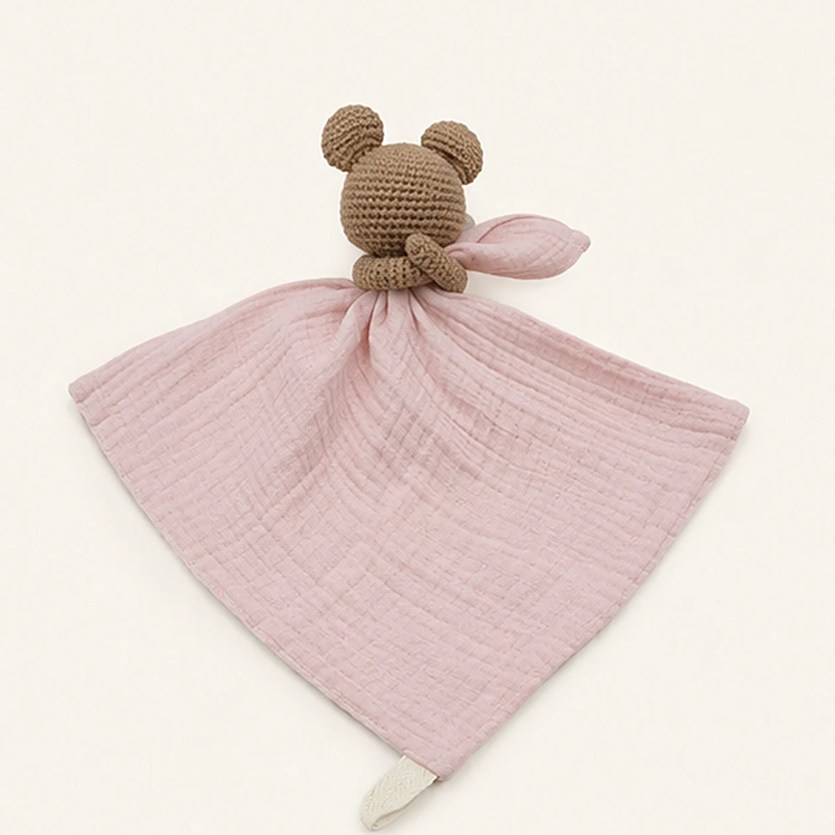 Doudou plat bebe tete animal vue de dos