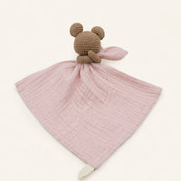 Doudou plat bebe tete animal vue de dos
