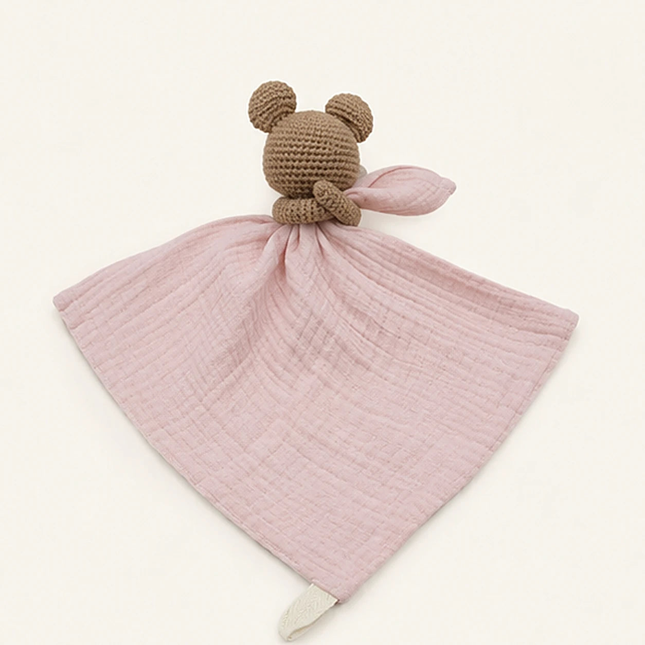 Doudou plat bebe tete animal vue de dos