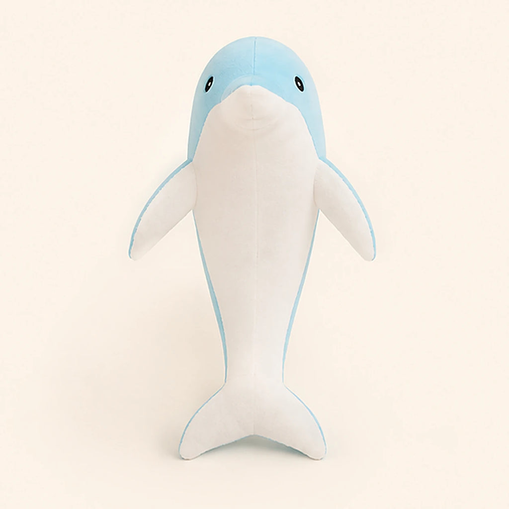 peluche dauphin bleu 30 cm - vue de face