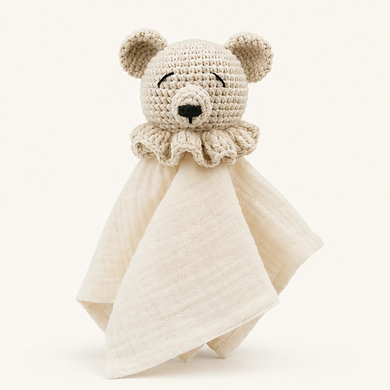 Doudou plat bebe tete animal - vue de face