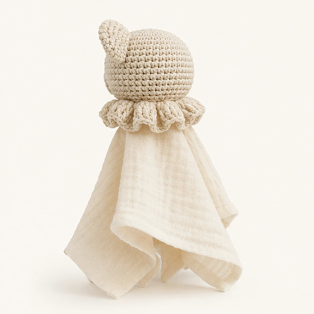 Doudou plat bebe tete animal - vue de dos