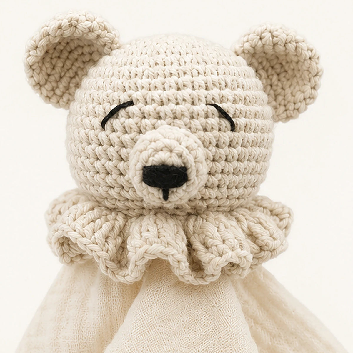 Doudou plat bebe tete animal - detail