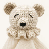 Doudou plat bebe tete animal - detail