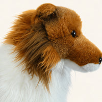 peluche chien berger shetland detail visage