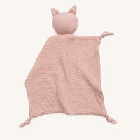 doudou plat chat mousseline rose de dos