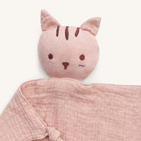 doudou plat chat mousseline rose detail
