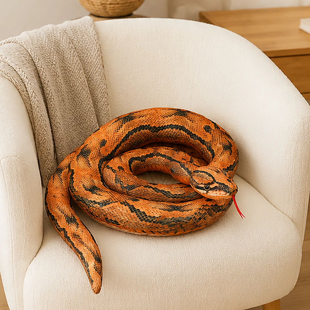 Peluche serpent python brune 200 cm - situation