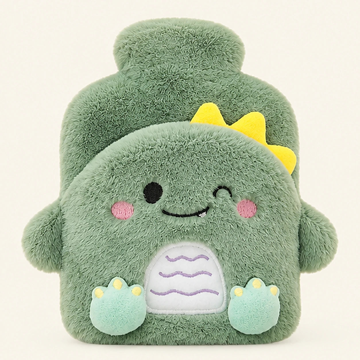 Bouillotte peluche lapin verte 400 ml - vue de face