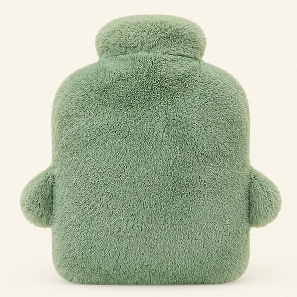 Bouillotte peluche lapin verte 400 ml - vue de dos