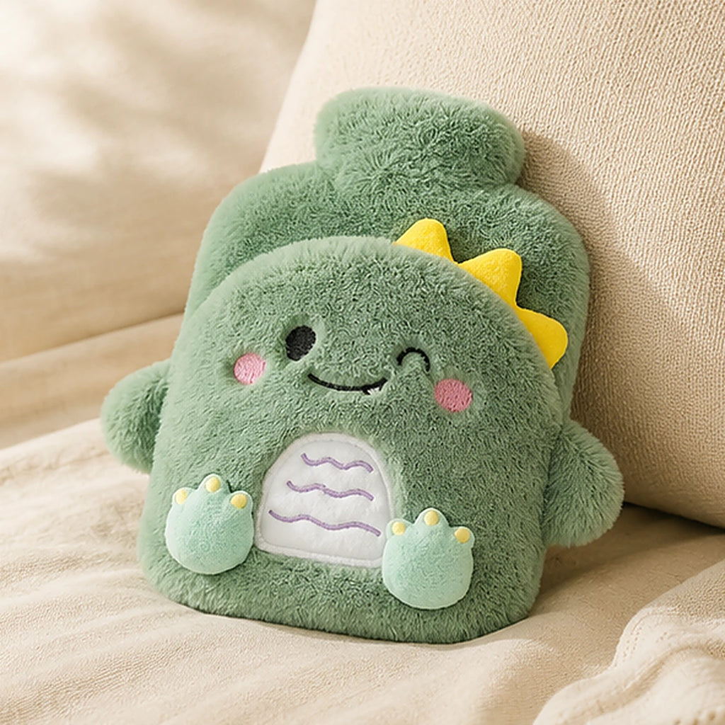 Bouillotte peluche lapin verte 400 ml - mise en situation