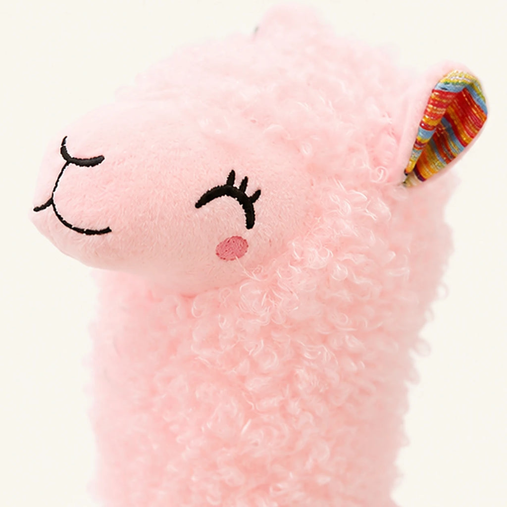 Peluche alpaga rose detail texture