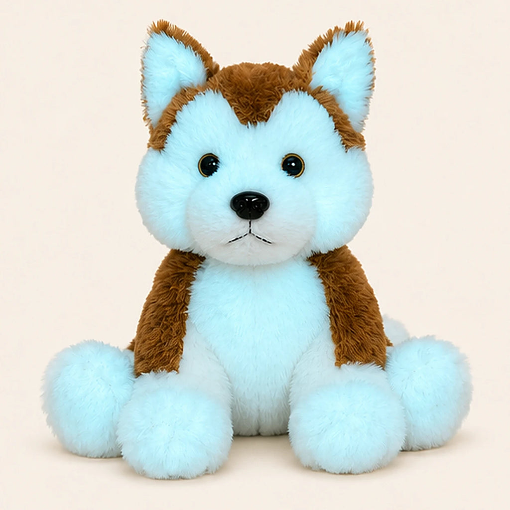 Peluche chiot phosphorescente veilleuse face