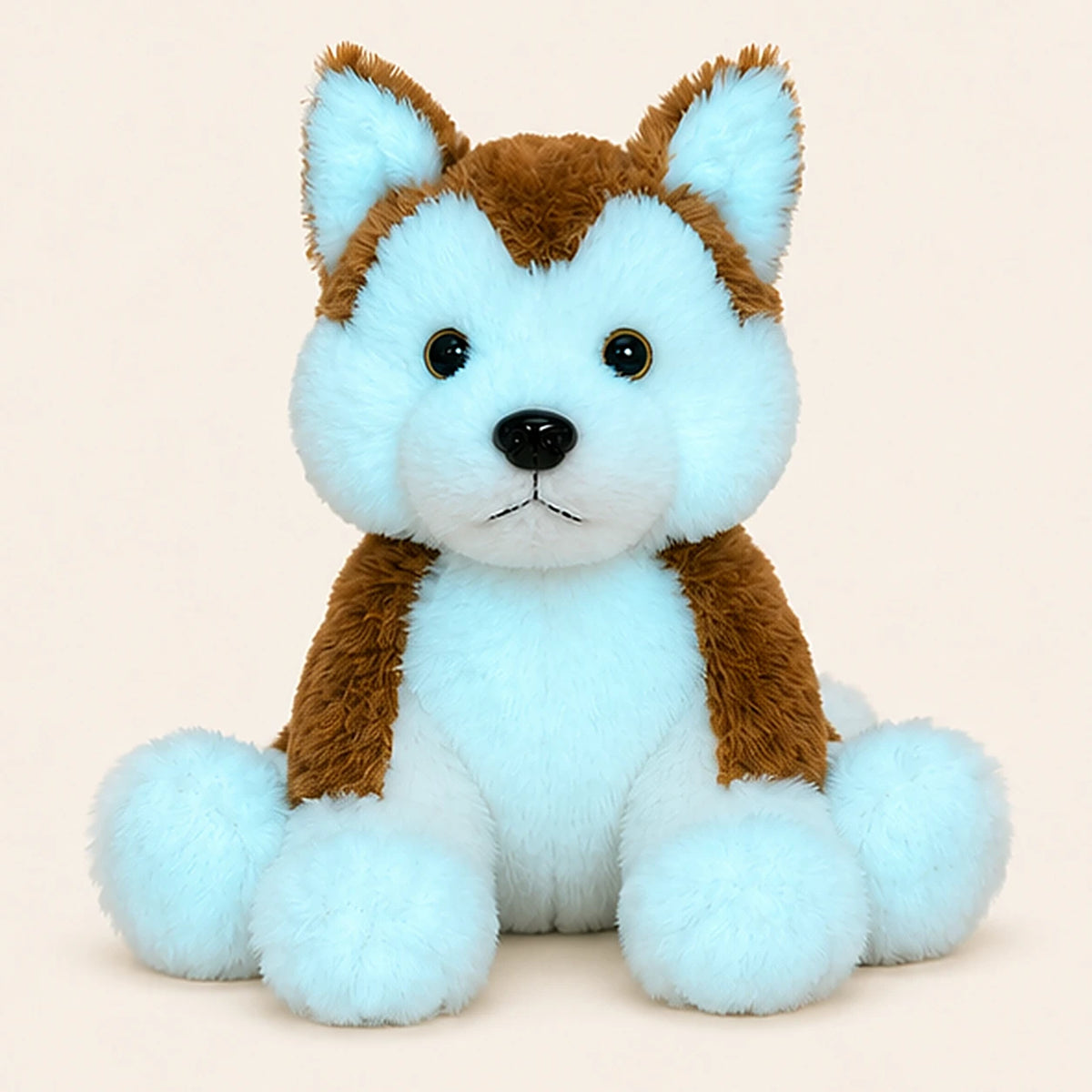 Peluche chiot phosphorescente veilleuse face