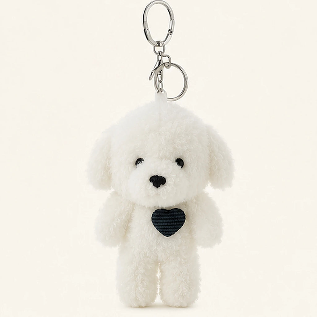 porte cles peluche alpaga argente face