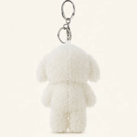 porte cles peluche alpaga argente dos