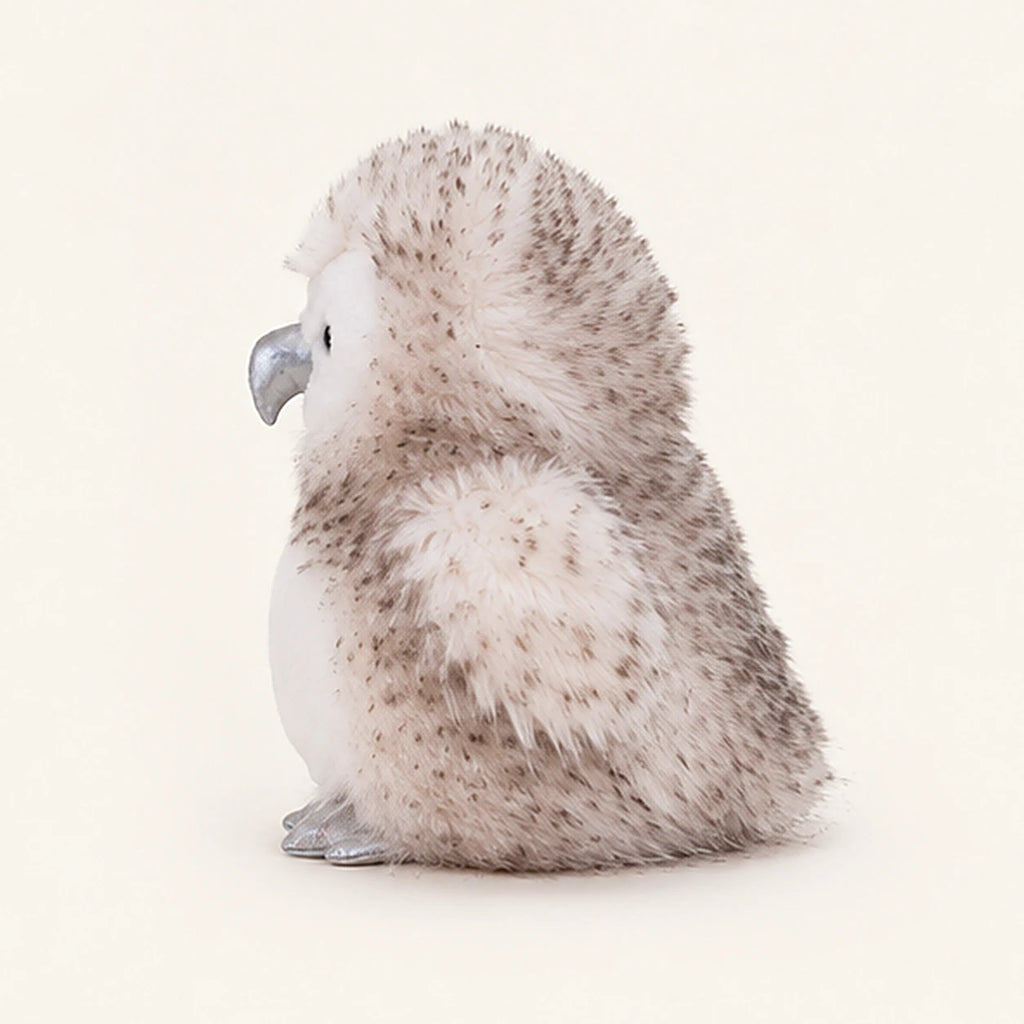 Peluche chouette rayee brun clair - vue de dos