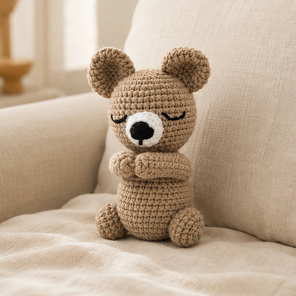 Peluche animal au crochet - mise en situation
