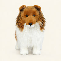 Peluche berger shetland realiste 25 cm vue de face