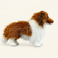Peluche berger shetland realiste 25 cm vue de dos