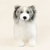 Peluche berger shetland bleu merle realiste 25 cm vue de face
